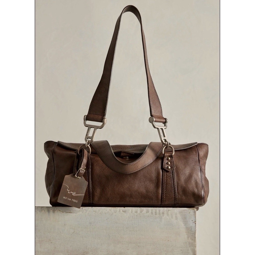 NWT We The Free Harper Shoulder Bag Free People Leather Flap Top Chocolate Brown